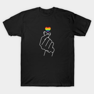 LGBTQ+ Rainbow Pride Flag Korean Love Sign T-Shirt